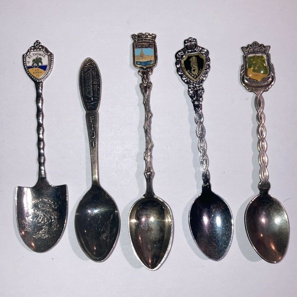 Other - Lot of 5 Vintage Collectible Souvenir Travel Spoons International Tahiti Fiji